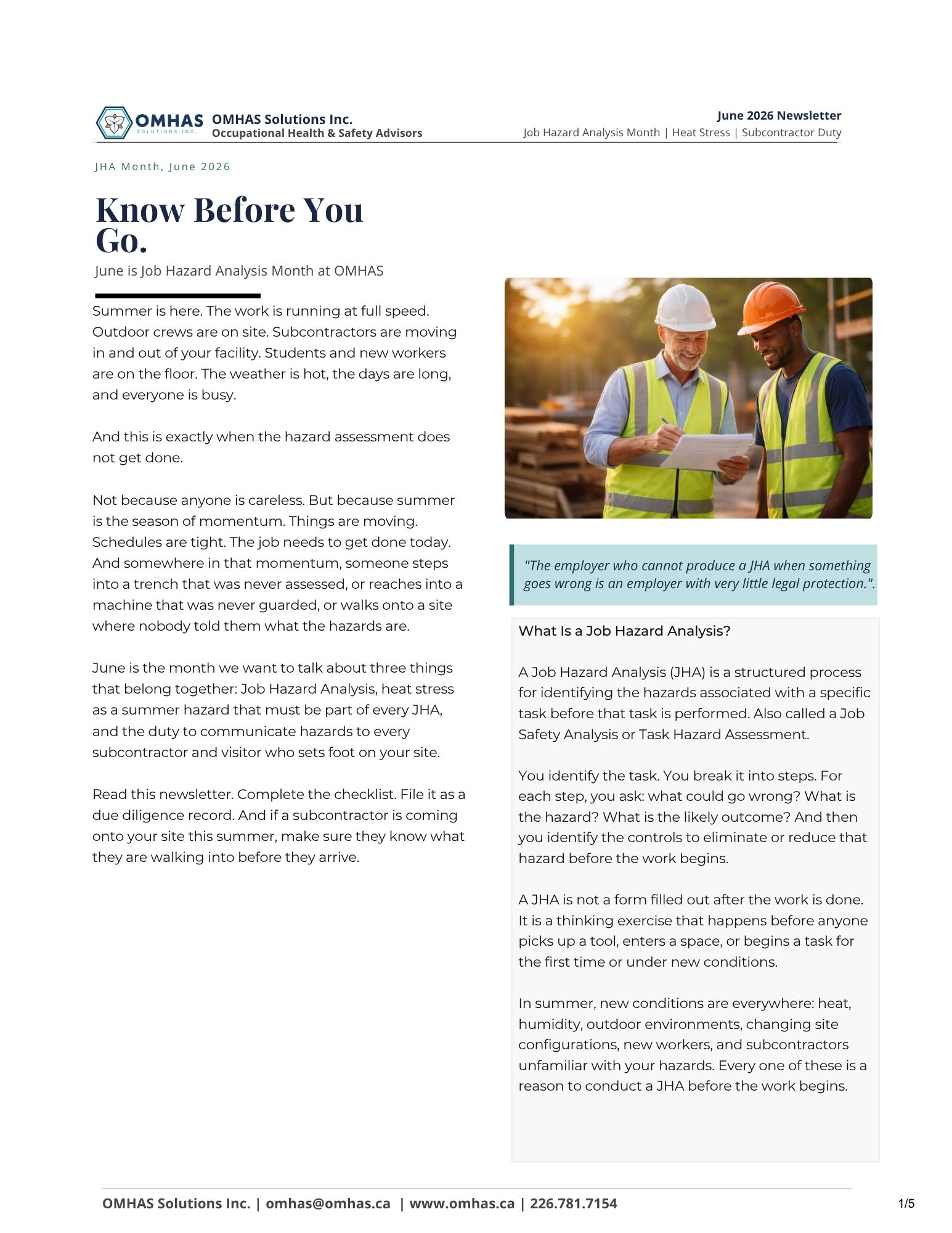 June 2026 Operational Safety Bulletin